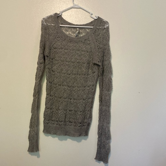 Aeropostale Long Sleeve Acrylic Heather Grey Stunning Sweater Large